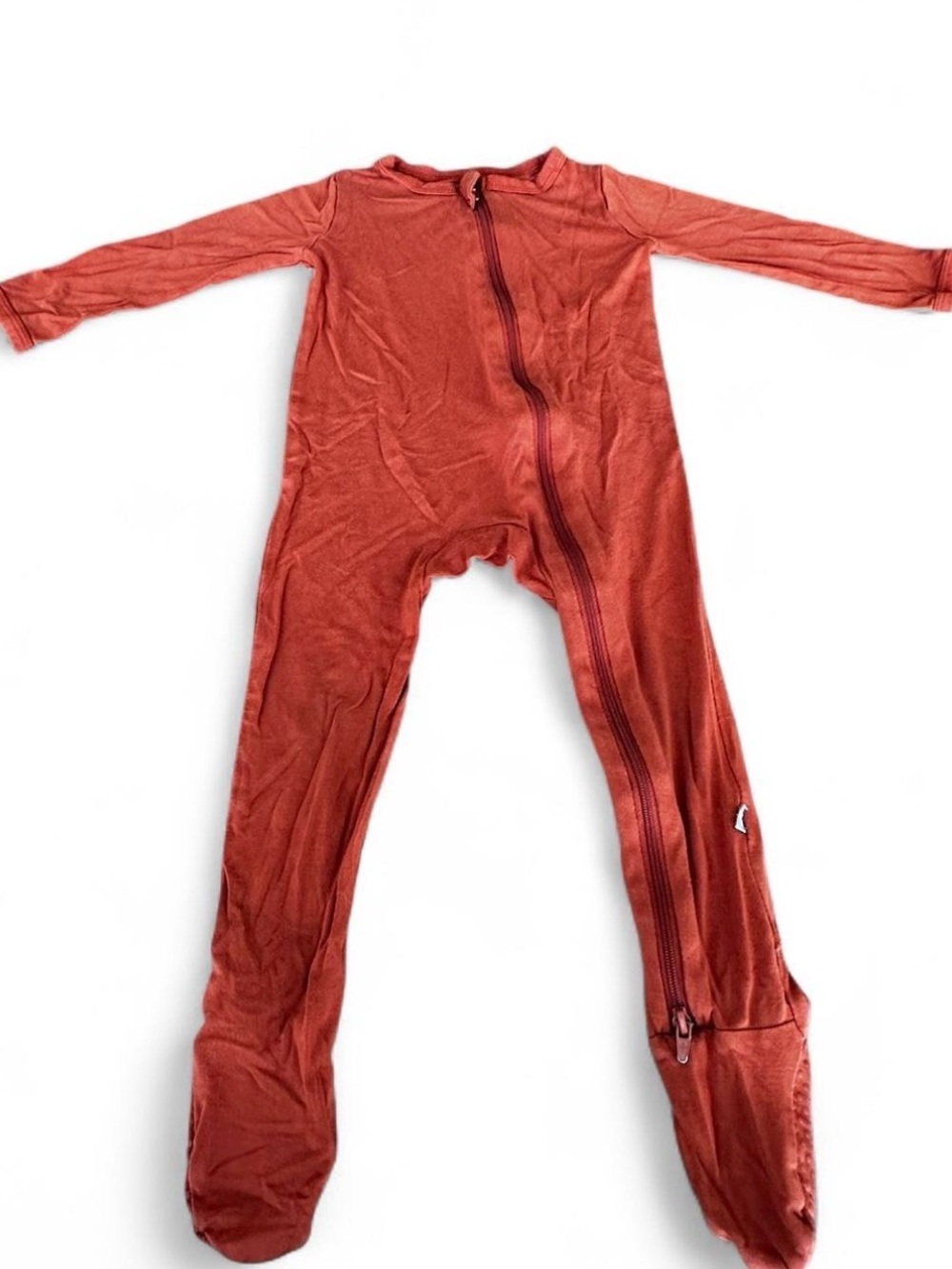 Kyte BABY Rust Orange Footed One-Piece Zip Pajama